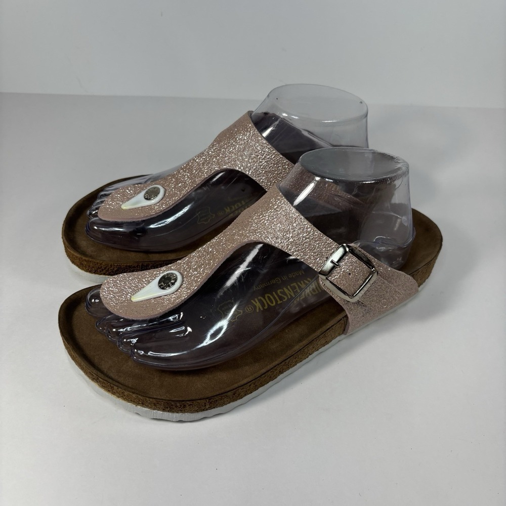 Birkenstock Gizeh Metallic Pink Glitter Thong Sandals 39 Coquette Fairycore Boho